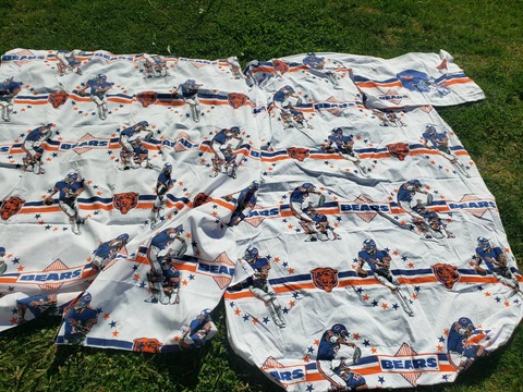 VINTAGE Chicago Bears Bed Sheet Set Twin 90's NFL The Bibb Company Football Cover
