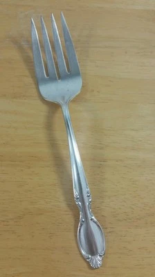 MID CENTURY VINTAGE 1954 PRECIOUS MIRROR SILVERPLATED SERVING OR COLD MEAT FORK  - Image 1 of 4