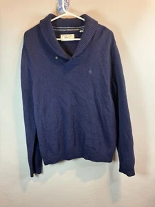 Penguin By Munsingwear Men’s Navy Blue Shawl Collar  Sweater XXL 100% Lambs Wool - Picture 1 of 18