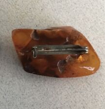 ANTIQUE CHINESE FINE OLD AMBER HONEY COLOR BROOCH PIN