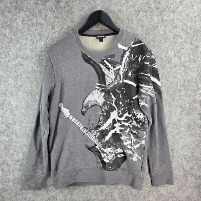 Jersey Just Cavalli Para Hombre Pequeño Gris Cuello Redondo Gráfico Águila 11986 Foto 1 de 4
