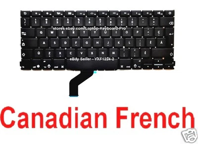 Keyboard for Apple MacBook Pro A1425 - CF Canadian French - Image 1 of 2