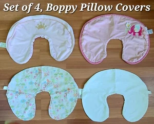 Set of 4, Boppy Nursing Pillow Covers: Minky, Cotton, & Quick Dry - Picture 1 of 9