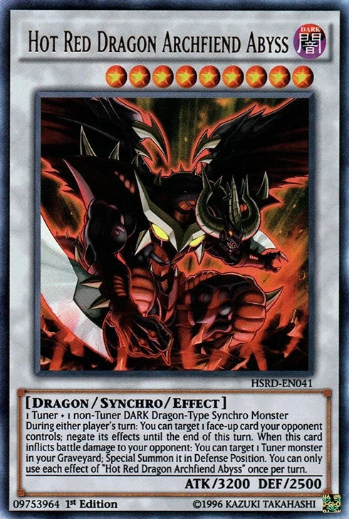 YUGIOH HSRD-EN041 HOT RED DRAGON ARCHFIEND ABYSS 1ST EDITION ULTRA RARE - Image 1 of 1