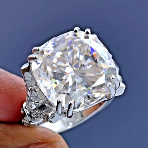RARE 16.60 Ct Certified Cushion Cut Diamond Solitaire Ring, Great Luster VIDEO - Picture 1 of 10