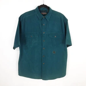 Vintage 90s JanSport Embroidered Logo Green Button Down Hiking Shirt Men's Sz L - Picture 1 of 4
