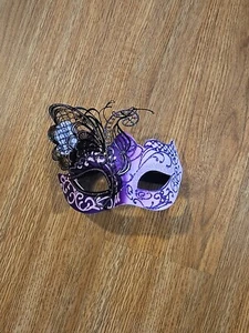 Ubauta Masquerade Mask For Women Venetian Mask/Halloween/Party/Ball Pink/Purple - Picture 1 of 6