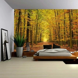 A Pathway in an Autmun Forest - Wall Mural, Removable Sticker - 100x144 inches - Picture 1 of 5