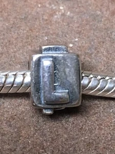 NEW Zo Bead By Zoppini “LETTER “L” 925 Sterling Silver “RETIRED” - Picture 1 of 2