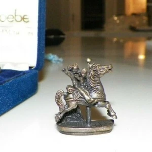 DE COLECCIÓN GOEBEL OLSZEWSKI BRONCE MINIATURA FIGURA CARRUSEL CABALLO 665 B 1991 - Imagen 1 de 4
