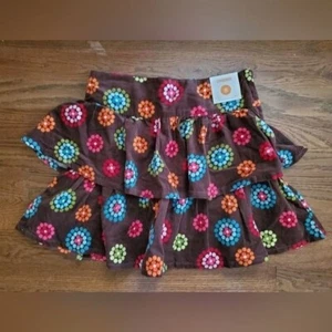 NEW GYMBOREE Girls 8 brown corduroy skirt bright circles - Picture 1 of 7