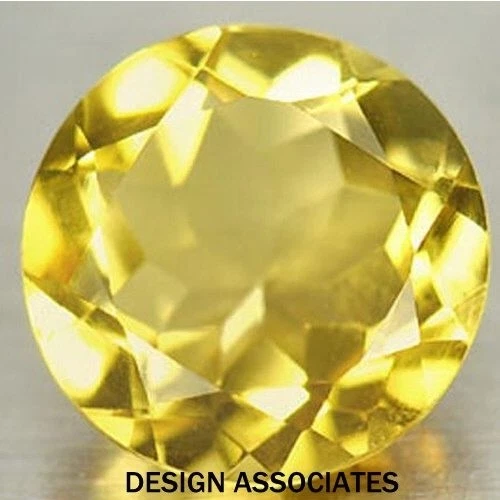 LEMON QUARTZ 9 MM ROUND CUT ALL NATURAL AAA - Image 1 of 1