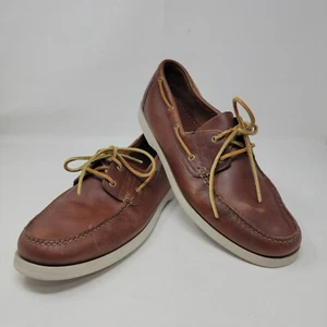 Bass Men's 13M Seafarer Boat Shoes Brown 2-Eye Lace Up Moccasin Casual 1517-210 - Picture 1 of 13
