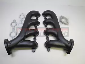 Cabezal colector de escape fundido negro LS Swap para Chevy Corvette Camaro LS1 LS2 LS3 - Imagen 1 de 5