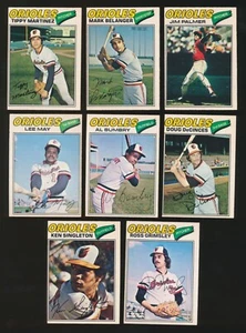 1977 O-Pee-Chee Baseball BALTIMORE ORIOLES -Team Set (8) w/ JIM PALMER, BELANGER - Picture 1 of 2
