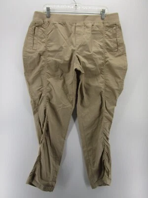 Eddie Bauer Pants Women 18 Plus Beige Slightly Curvy Mid Rise Ruched Hiking NEW - Image 1 of 4