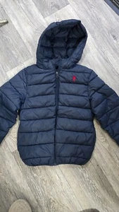 U.S.Polo Assn NAVY HOODED Puffer coat age7/8 EX CON - Picture 1 of 2