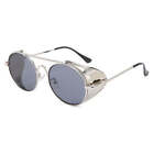 Silver Metal Side Frame Dark Gray Sunglasses