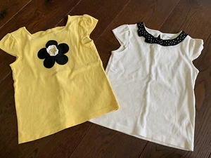 Gymboree 7 Black White Ribbon Flower Bee T Shirt Top Set Lot Play - Picture 1 of 11