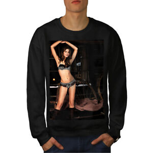Wellcoda Bikini Erotic Girl Mens Sweatshirt, Fashion Casual Pullover Jumper
