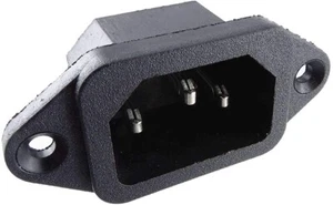 Conector frigorífico hembra C-14, 10A/250V con 2 orificios fijación del marco - Imagen 1 de 6