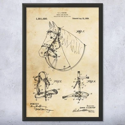 PATENT EARTH Horse Bridle Patent Wall Art: Horse Decor, Equestrian Gifts, Farmhouse Decor