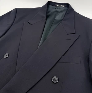 Vintage Armani Mani Herren Blau 40R 34X31 Zweireiher Wolle 2 Teiler Anzug - Bild 1 von 17