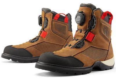 Icon Stormhawk Mens Waterproof Motorcycle Boots Brown - Image 1 of 3
