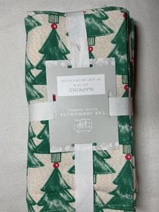 RACHEL ASHWELL SERVIETTEN (8) BÄUME GRÜN GOLD 18 X 18 BAUMWOLLE POLYESTER INIP - Bild 1 von 3