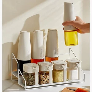 Space Saving Metal Spice Rack 2 Tier Kitchen Seasoning Organizer Oil Pot - Picture 1 of 12