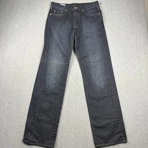 Hugo Boss Jeans Mens 32x34(33) Blue Texas Straight Raw Denim Classic Designer - Picture 1 of 12