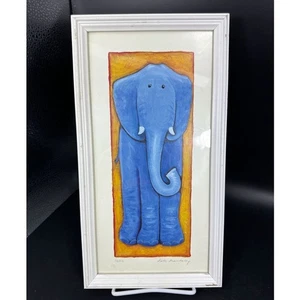 Nellie der Elefant von Kate Mawdsley gerahmt signiert SCHÖNE Kinderzimmer Kunst - Bild 1 von 6