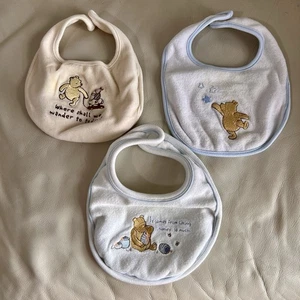 Set 3 bavaglini bambino Winnie the Pooh ricamati vintage - Foto 1 di 8