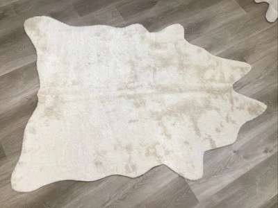 Loloi II Grand Canyon GC-10 Animal Fur Leather Skin Area Rug 3’-10” X 5’ Ivory - Image 1 of 4