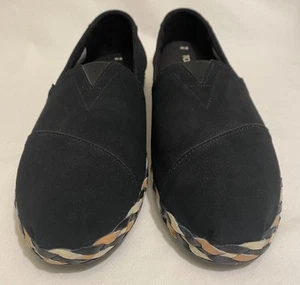 TOMS Women's S 12 Alpergata Blk Suede Espadrille Flats Leather Rope/Loafer Shoes - Picture 1 of 10