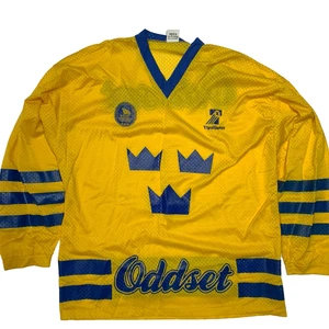 Vintage Sweden Swedish National Hockey Team Oddset Jersey Large L - Bild 1 von 7