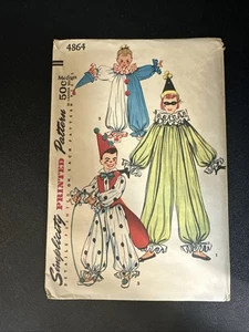 Costume pagliaccio vintage Simplicity 4864 modello cucito medio anni 60 - Foto 1 di 2