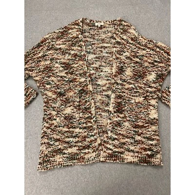 Umgee Cardigan Women 1XL Cotton Blend Chunky Knit  Long Sleeve Open Front Brown - Image 1 of 4