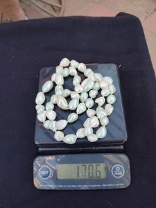 34" Natural Nucleated Baroque Pearl Rosary Necklace - Picture 1 of 8
