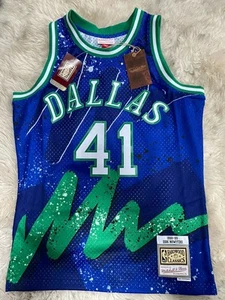 NWT! Dallas Mavericks Dirk Nowitzki Mitchell Ness 98-99 Hyper Hoops Swingman - Picture 1 of 7