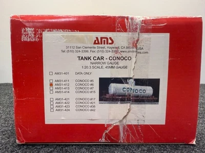 AMS G Narrow Gauge Conoco Tank Car AM31-412 Road #412 - LNIB - Image 1 of 4