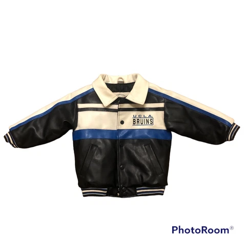 VTG Pro Sports UCLA Bruins Faux LEATHER Blue Black LETTERMAN JACKET Toddler 3T Cover