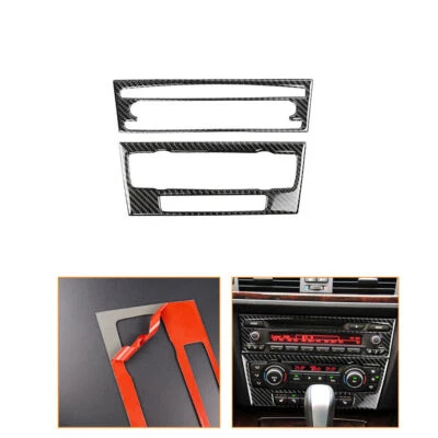 Декоративная наклейка отделка рамы салона кондиционера и компакт-дисков из углеродного волокна для BMW 3 серии E90 05-12 - Изображение 1 из 4