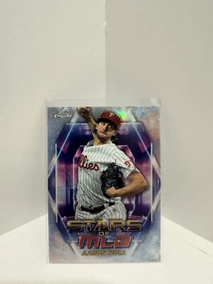 2023 Topps Baseball Stars of MLB Chrome Aaron Nola Philadelphia Phillie SMLBC-86 - Image 1 of 2