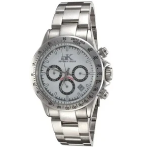 Adee Kaye Men's Stainless Steel Sports White Chronograph Watch - Picture 1 of 4