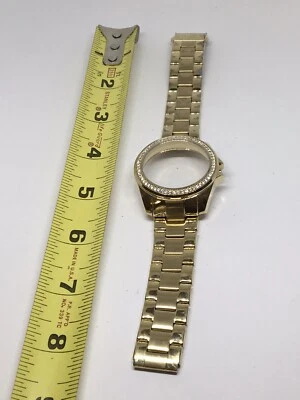 Auténticas piezas de reloj fósil correa de caja de eslabones 18 mm acero inoxidable plata A679 Foto 1 de 4