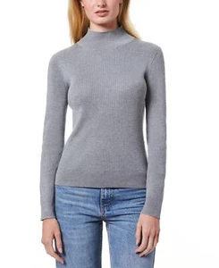 Melissa Paige Women's Ribbed Mock-Neck Sweater - Heather Grey Size Small - Picture 1 of 3