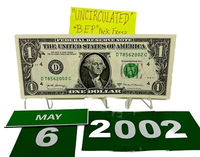 Birthday/Anniversary Dollar May 6 2002 . Fancy Serial Number Uncirculated “Gem” - Image 1 of 4