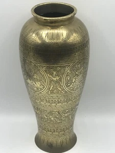 Antique Engraved Brass Vasse Archaeologists Tutankhamun’s Tomb 1920s EGYPT - Picture 1 of 10