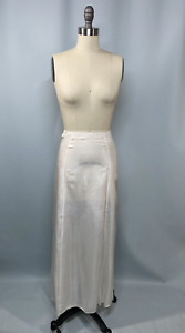 Vintage Slip SIZE XS SMALL Long Length 38" white zipper 40s 50s formal bride